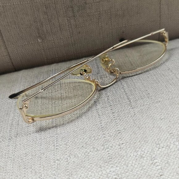 Vintage Liz Claiborne Women Eyeglasses Frame Half Rim Gold Tone Glasses Eyewear - Picture 8 of 12